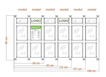 Witryna modułowa 2 x A4 + toper DL Art 131