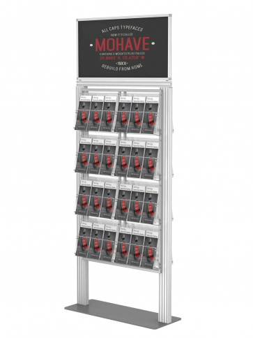 Jednostronny prezenter ulotek /  stojak na plakat +8xA4 poziomo  Art 025A