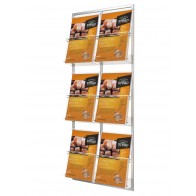 Prezenter ścienny 6 kieszeni A4 pionowo na ulotki Art 2331v2
