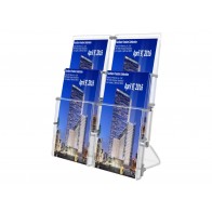 Stojak na ulotki DL, 4 kieszenie pion - poziom art 325