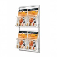 Prezenter ulotek na ramce do ściany 2 kieszenie A4 poziomo na ulotki A4 A5 DL Art.2341