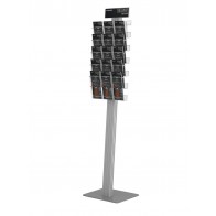 Stojak na ulotki , prezenter + 5 kieszeni A4 poziomo , stelaż ukośny ( ulotki A4 A5 i DL ) + toper DL  Art 276