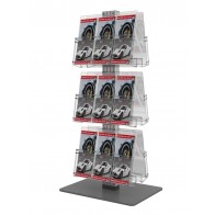 Stojak na ulotki - obrotowy 6 x A4 poziomo Art 3083V grafit