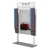 Prezenter stojak na ulotki + 20 kieszeni A4 pionowo + Plakat B1 Art 0998