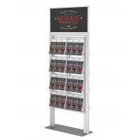 Jednostronny prezenter ulotek /  stojak na plakat +8xA4 poziomo  Art 025A