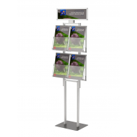 Składany stojak na ulotki 4 kieszenie A4 pionowo+toper  art 288v1