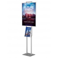 Składany stojak / prezenter plakatu B2 na statywie + kieszeń na ulotki A4 pionowo art 511