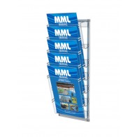 Prezenter na ulotki , zestaw 5 kieszeni A4 pionowo na ścianę  Art 218