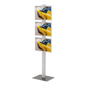 Prezenter / ekspozytor / stojak na ulotki wolnostojący ,prezenter plakatu 3 x A3 w szerokiej ramce Art 502